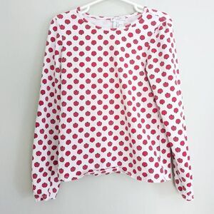 Max Studio Kids Girls Apple Print Long Sleeve Top